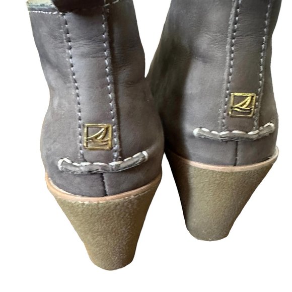 SPERRY Harlow Burnished Graphite Leather Wedge Chukka Bootie, 9 - Picture 4 of 9